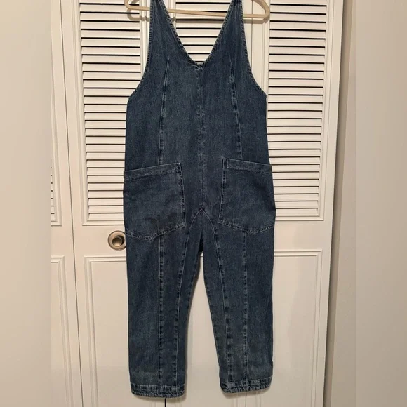 Free People Women's Blue Denim Overalls - Picture 4 of 12